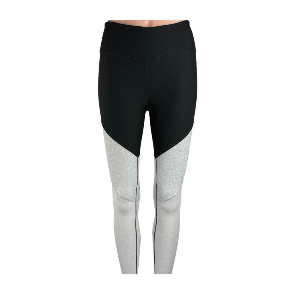 Outdoor Voices Black Gray Color Block ⅞ Leggings Size Medium